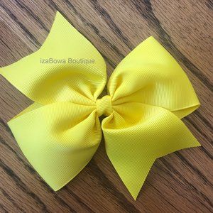 Bright Yellow 6" Pinwheel Bow  4B2151   Handmade NWT Boutique
